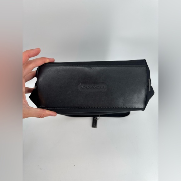 Coach Mini Black Canvas Tote Bag with Leather Trim-Minimalist Professional Style - Picture 7 of 9